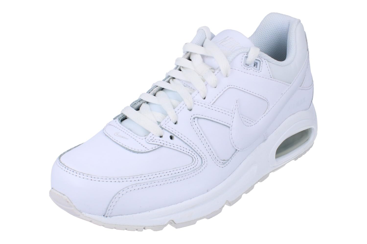 Nike Air Max Command Herren Leder Sneaker Sneaker Schuhe, Weiß, Metallic, Silber, Weiß, 42 EU