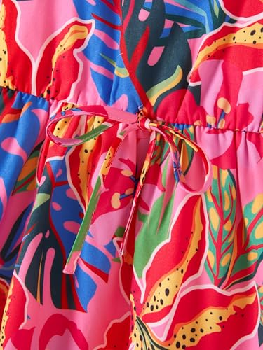 Image of PATPAT Girls Summer Dress Hawaiian Floral Beach Tropical Sundress 2-7 Years