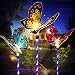 Outdoor Solar Garden Lights, Solar Stake Lights,Fiber Optic Butterfly Decorative Lights with a Purple LED Light Stake, Multi-color Changing LED Garden Lights, outdoor decor,Yard Art,Garden Decorations