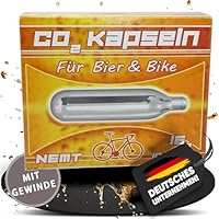 NEMT 10 16g Co2 Bierkapseln and Bikekapseln für alle Bierzapfanlagen mit 16g Kohlensäurekapseln MIT Gewinde kompatibel mit CO2 Kartuschenpumpen Fahrrad Minipumpe MIT Gewinde kompatibel mit BeerBuddy