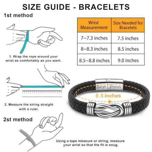 Pulsera de cuero trenzado negra para hombre miniatura 5