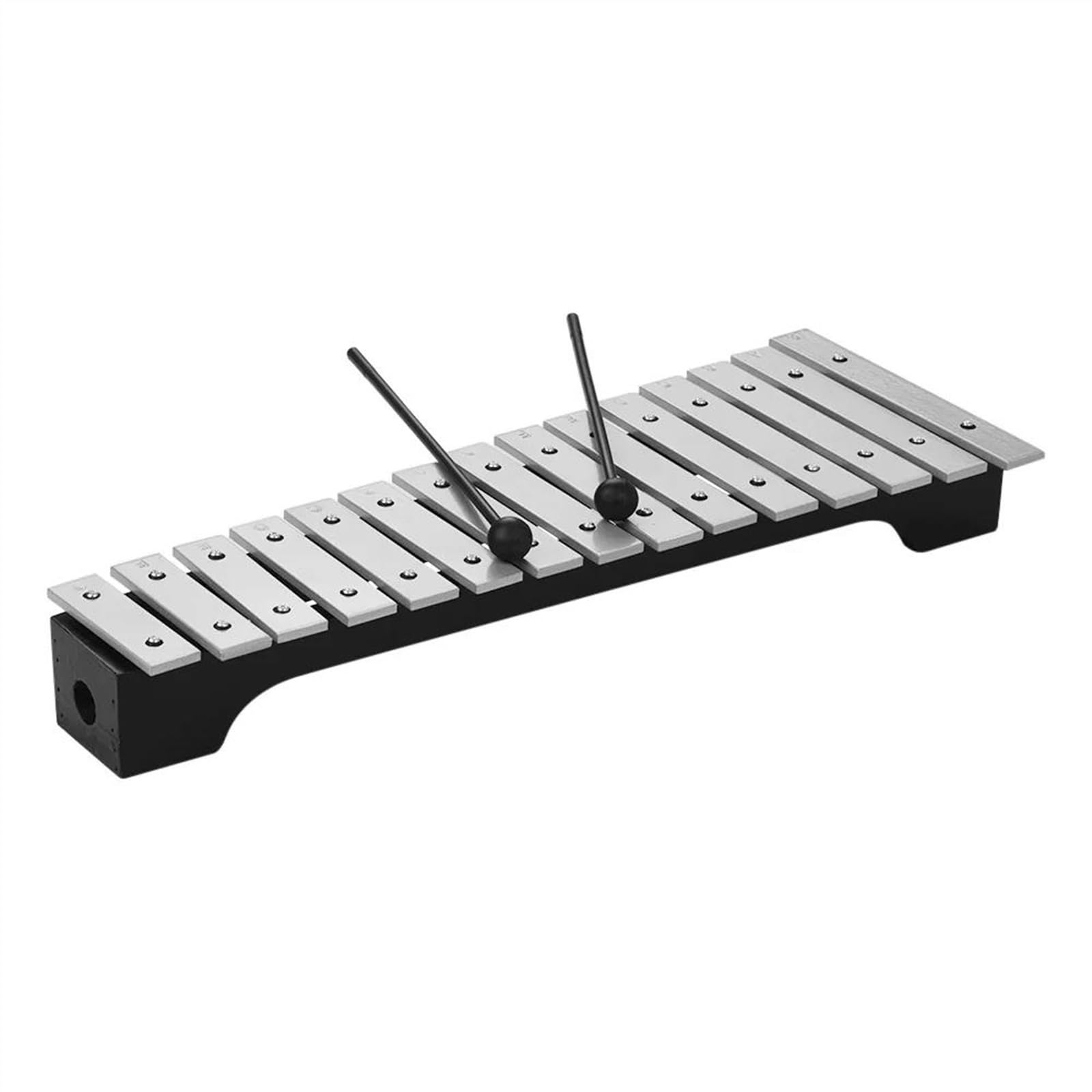 Base en bois Glockenspiel en alliage d'aluminium de 15 notes avec Instrument de Percussion à maillet Kit De Glockenspiel
