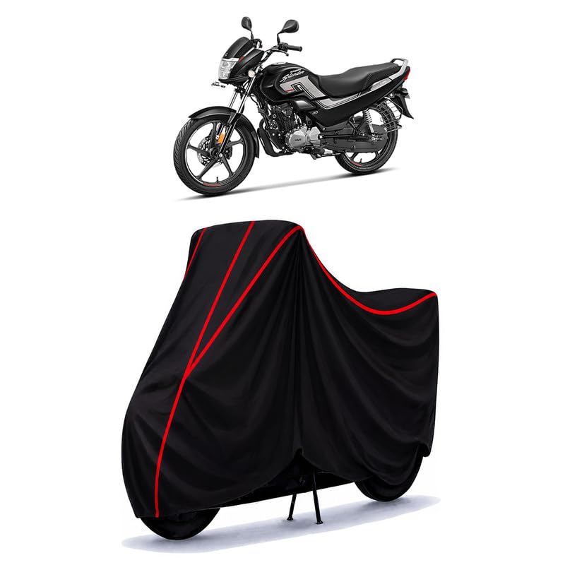Image of Hero Super Splendor 125 Water Resistant Bike Cover for All Motorcycles & Rain | Heavy Duty Taffeta Fabric | UV Protection, Dustproof, Scratchproof | All Weather Two Wheeler Cover with Elastic Bottom