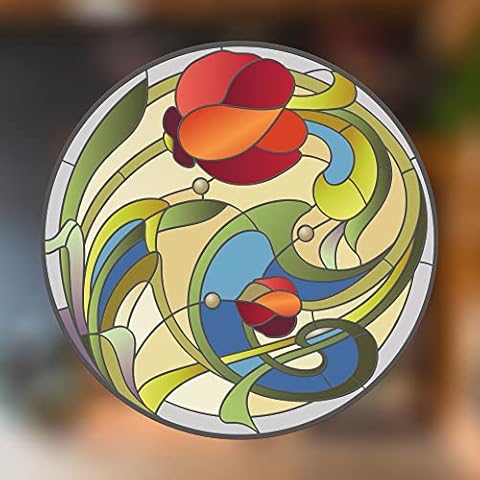 Colourful Tulips Stained Glass Window Stickers Cover