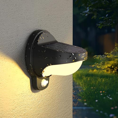 Image of XERGY Solar Powered Outdoor Security Wall Light - Motion Sensor | Waterproof | Auto On /Off | Warm White - for Gate, Balcony, Terrace, Backyard