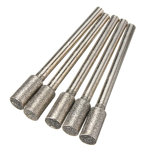 5pcs Universal 3mm Shank Chainsaw Sharpener Burr 5mm Head Diamond Rotary Burr File for Dremel