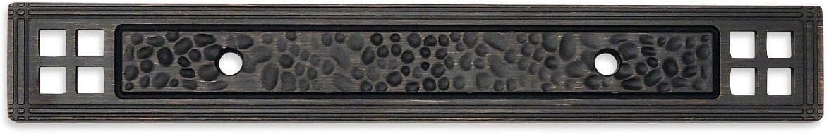 Cosmas 25 Pack 10554ORB Oil Rubbed Bronze Hammered Cabinet Handle Pull Backplate Back Plate Hardware - 3" Inch Hole Centers
