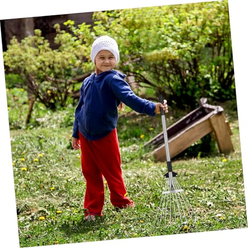 Rastrillo ajustable para hojas con mango retráctil metálico miniatura 6