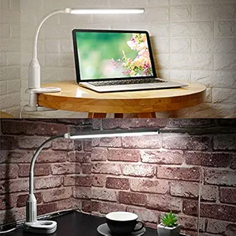 ubersweet Imported LED Clip On Eye-Caring Lamp Student Reading Light Night Book Light Stepless Dimming with Memory Function for Office Bedroom Reading Room_172964
