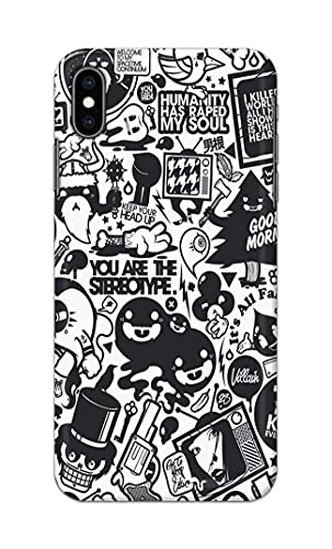 Image of Printed Hard Back Cover Case for Apple iPhone Xs Max Back Cover (Mixed Cartoon) -1302