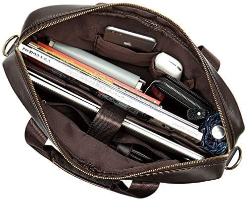 Hebetag Small Leather Shoulder Bag Crossbody Pack for Men Outdoor Travel Business - Image 3