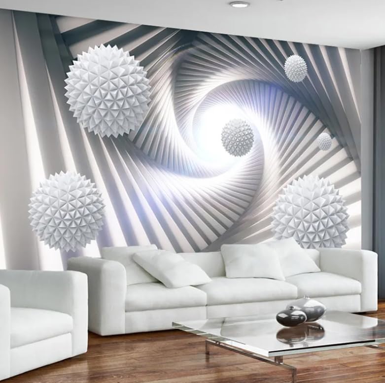 Papier peint salon effet 3D géométrique moderne - Décoration murale chambre enfant 150x105cm
