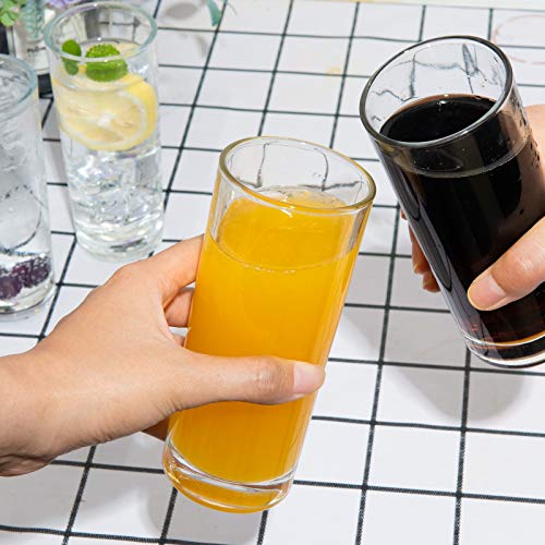 COYMOS Highball Glasses Drinking Heavy Base Tall Glass Tumbler Drinking Glasses Set of 4 for Water, Wine, Beer, Cocktails, Whiskey, Juice, Bars, Mixed Drinks - 11 Ounces