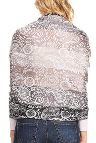Sakkas Marga Women's Silky Soft Reversible Paisley Woven Pashmina Scarf Shawl Wrap2
