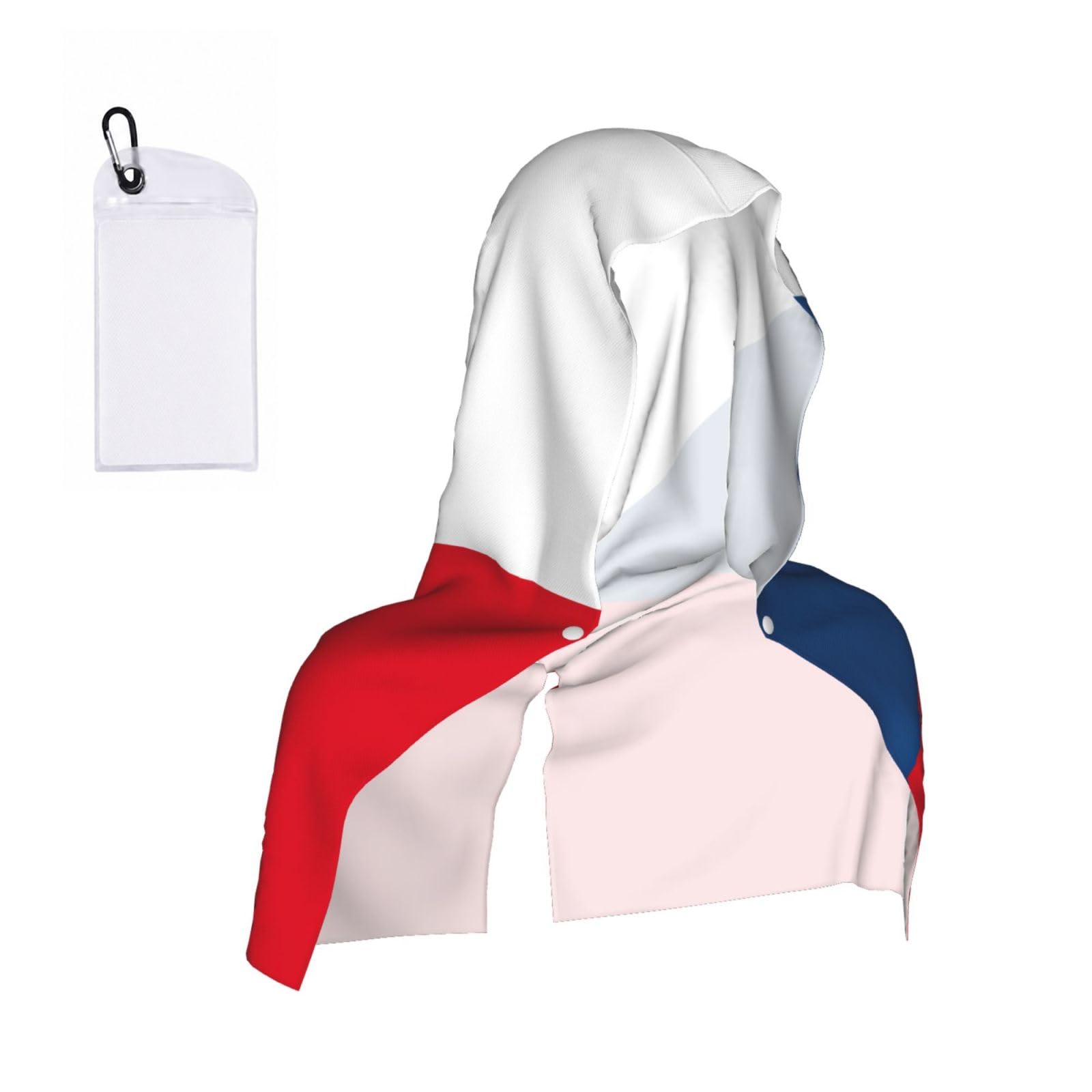 DUWAA Flag Of The Czech Republic Print Reusable Hoodie Cooling Neck Wrap, Hot Weather Outdoor Sports Workout Head Towel For Stay Chill