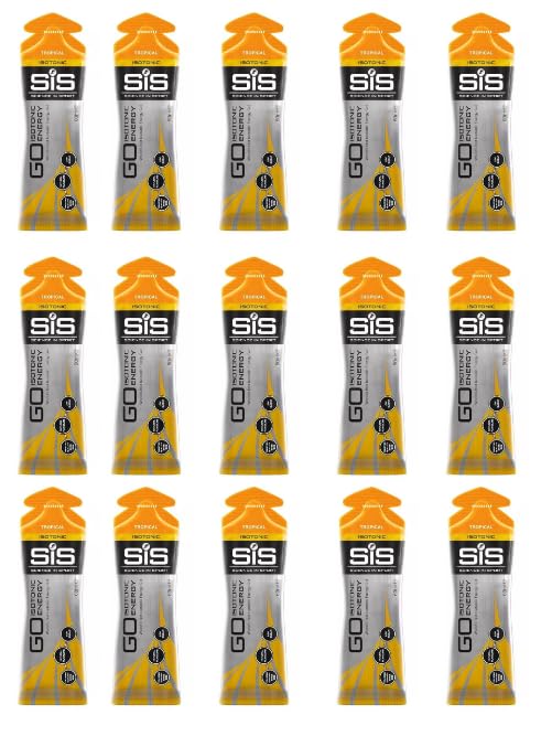MM SiS GO Isotonic Energy Gels Tropical Flavour - High Performance Energy Gel for Endurance Sports, Fast Energy Boost, Hydration & Recovery, Ideal for Running, Cycling & Triathlons (15)