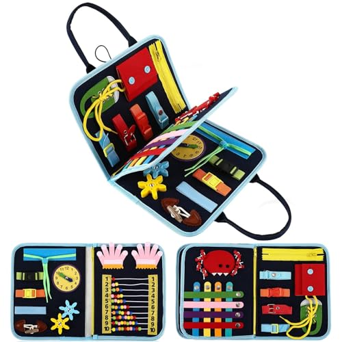 Mebiosi Fidget Blanket for Adults with Dementia, Dementia Activities for Seniors, Alzheimer’s Dementia Products, Therapy Aid Busy Blanket, Anxiety Relief, Sensory Stimulation