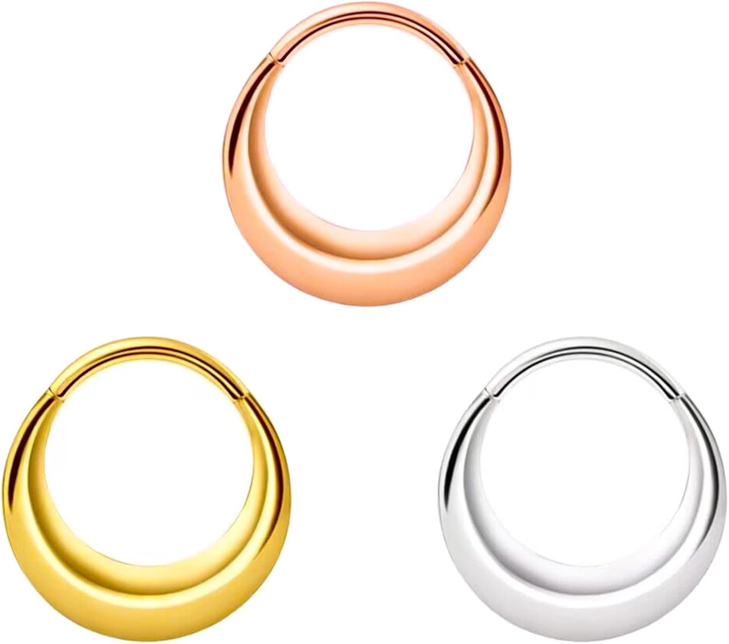 Segment Cartilage Nose Hoop Adornment Customizable Surgical Steel Hoop Rings Stylish Clip Accessory Daily Wear Jewelry