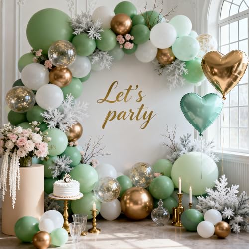 QIFU Sage Green Balloons 100 Pack - 12 Inch Strong Thicken Sage Green Birthday Balloon Round Helium Balloons for Birthday Party Decoration Engagement Anniversary Graduation Baby Shower Dinosaur Jungle - Image 3