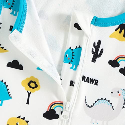One Opening Unisex Baby Sleep Wear Sack Wearable Blanket Sleep Swaddle Baby Pjs Cartoon Sleep Wear Infant Sleeper Pajamas (Blue Dinosaur, 0-6 Months) #TOP5