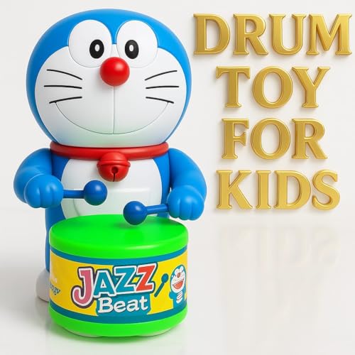 Image of Beany PRV Fashion Key-Operated Cute Drummer Toy for Toddler Kids Birthday Gift Birthday Return Gift Drumming and Dancing Action for Kids ((DORE-Pack-01))