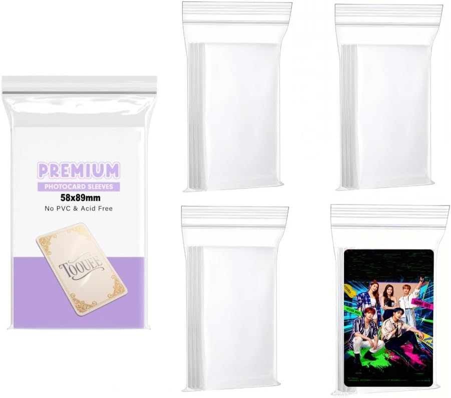 500 Pcs Kpop Photocard Sleeves 58×89mm Ultra Clear Photo Card Sleeves PVC Free & Acid Free Photocards Holder for Kpop Cards Collector,Kpop Lovers. (500, 58x89mm)