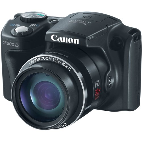 Canon PowerShot SX500 IS 16.0 MP Digital Camera with 30x Wide-Angle Optical Image Stabilized Zoom and 3.0-Inch LCD (Black) (OLD MODEL)