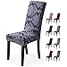Stuhlhussen 4 Stück Stretch-Stuhlbezug elastische moderne Husse Elasthan Stretchhusse Stuhlbezug Stuhlüberzu Beschützer Stuhlhussen Restaurant Dekor sehr pflegeleicht-Universal(Jacquard-Rauchgrau)