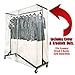 Econoco Z Rack Cover with Support Bars, Heavy Duty Protective Garment Rack Cover, Clear Vinyl with Attachments