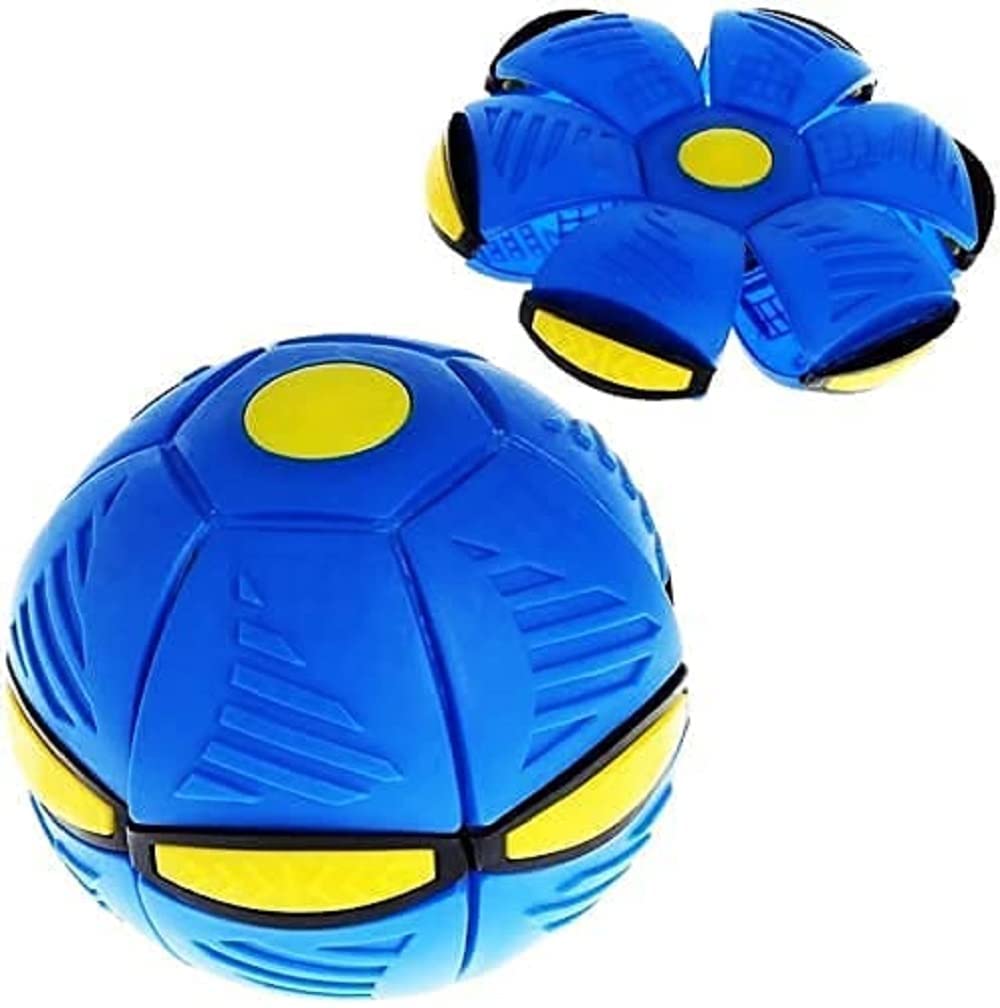 ROYALDEALS - RD UFO Magic Ball Multi-Function Throw Disc Ball LED Light Toy for Kids Outdoor Blue Football Football
