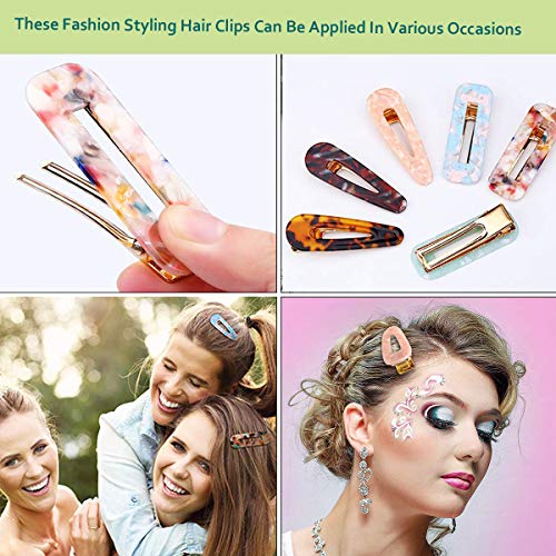 image for 16PCS Hair Clips, Mortue 4PCS Pearls Hair Clips and 12Pcs Acrylic Resi