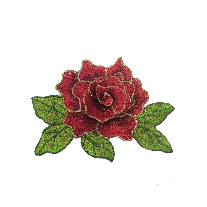 Naszywka haftowana 11 * 8 CM 5 SZTUK Mały niebieski kwiat haftowany naszywka do prasowania aplikacje chińskie na odzież naszywki przyszycia kurtkę jeansową(Black)