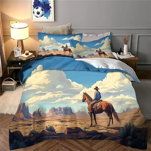 Linge de lit cowboy microfibre entretien facile lit 2 places - 6