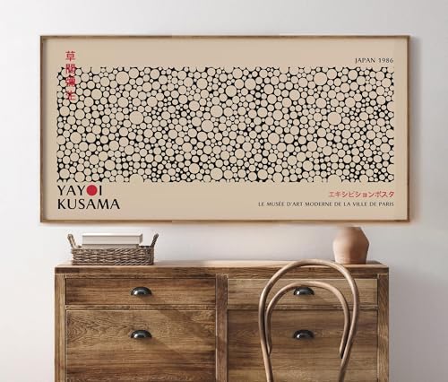 Affiche Yayoi Kusama peinture en noir et blanc pour apaiser l'espace visuel de votre chambre - 4