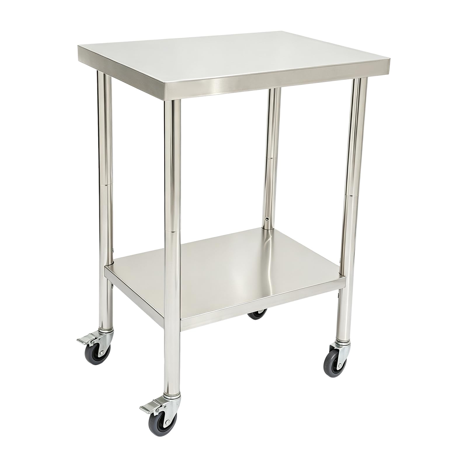 Edelstahl Arbeitstisch 60 x 45 cm Gastronomie Küchentisch 300 kg Belastbarkeit Zubereitungstisch Edelstahltisch für Küchen, Hotels, Bäckereien, Wäschereien