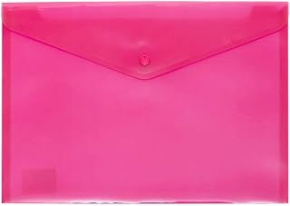 Grafoplas | Sobre de Plastico con Cierre Clic | Ecoplás | Tamaño Folio | Color Rosa Traslúcido | 33,4x23,5cm | Polipropileno | Perfecto para Documentos Escolares, Domésticos y de Oficina A4 y Folio