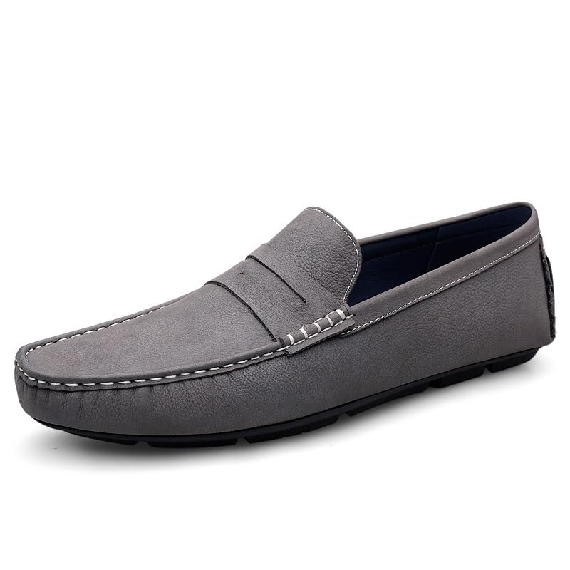 Mens Loafers Square Toe Nubuck Leather Penny Driving Loafers Comfortable Anti-Slip Slip Resistant Outdoor Prom Slip-ons2