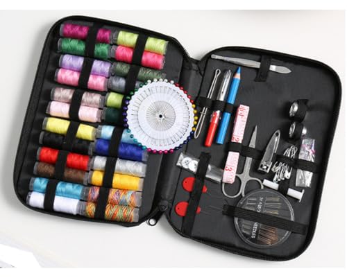 CriPrix Kit Costura con Accesorios Costura, Set Costura con 41 Carretes de Hilo XL Sewing Kit Incluir Pinzas Costura Dedales Costura Costurero Viaje para Principiantes Emergencias