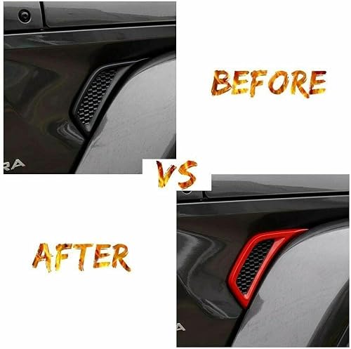 Voodonala Wheel Eyebrow Side Air Conditioning Vent Decoration Cover Trim for Jeep Wrangler JL JLU Gladiator JT 2018-2024(2pcs,red,ABS) - Thumbnail 6