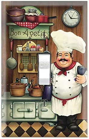Graphics Wallplates - Bon Appetit Chef in the Kitchen- Single Toggle Wall Plate Cover