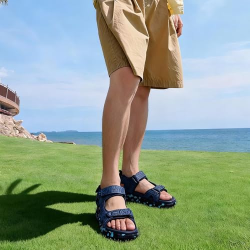 Image of KuaiLu Mens Hiking Sandals with Orthopedic Arch Support Footbed | Sport Recovery Athletic Walking Sandals For Man Outdoor Summer Casual Thick Cushion Beach Water Fisherman Sandal Size 7-15