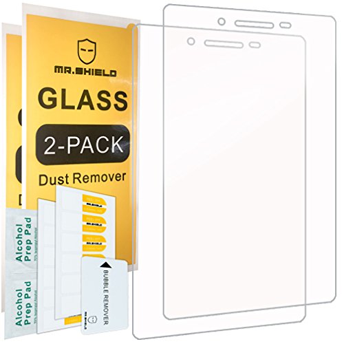 [2-PACK]-Mr.Shield Designed For Lenovo Tab 3 7-Inch Essential [Tempered Glass] Screen Protector [0.3mm Ultra Thin 9H Hardness 2.5D Round Edge] with Lifetime Replacement