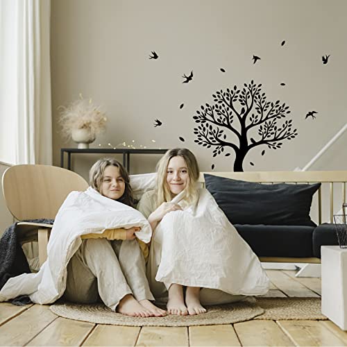 SUPERDANT Tree of Life Wall Decal Family Tree Wall Stickers Birds Branches on a Tree Wall Decals Vinyl Wall Art Silhouette Decal Decorations for Women Bedroom Kitchen Living Room - Image 4