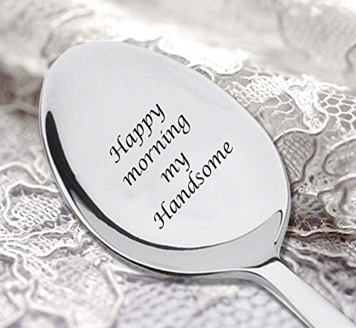 Feliz Mañana Mi hermosa cuchara de café cuchara  grabado  plata spoon-christmas Present Ideas por Boston Creative company LLC