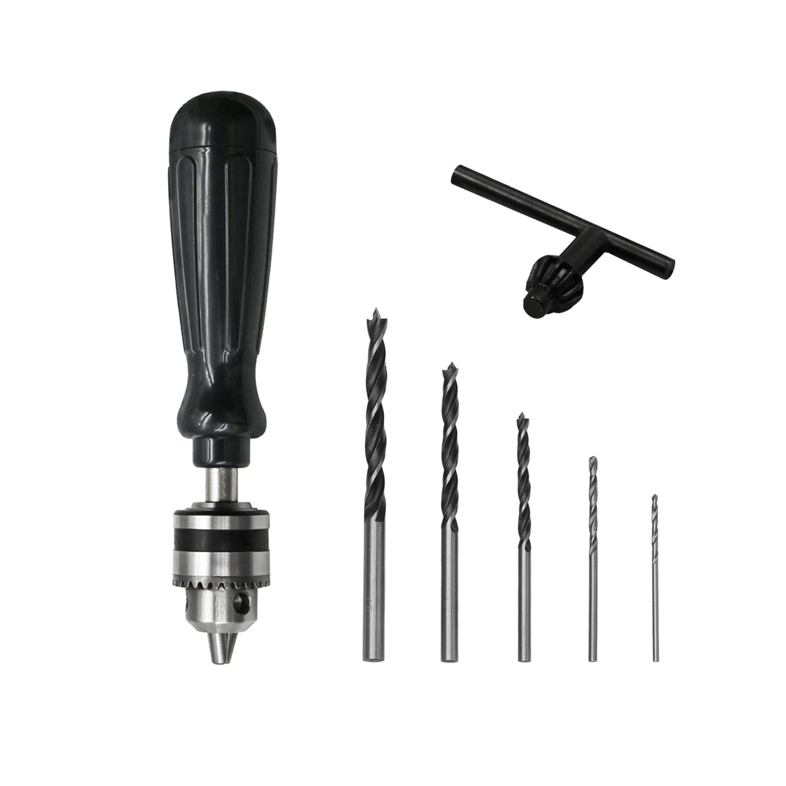Mandouer Hand Drill Set with 5 HSS Small Drill Bits (1.5-5.0mm) for Craft, Jewellery Making, Resin, and Model Building
