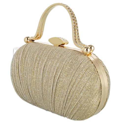Image of Simcat Women Gold Clutch Purses Glitter Evening Handbag Pleated Evening Bag for Lady Formal Bridal Wedding Prom
