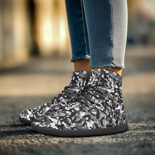 Classic Camo Unisex High top Sneakers Womens Classic High Tops Leather Shoes Wide Toe Barefoot Sneakers for Men4