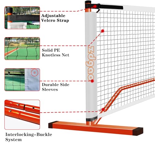 Image of Zdgao Portable Pickleball Net with Pickleballs and Carry Bag for Driveway | 22FT Regulation Size Pickle Ball Net, Weather Resistance Strong Steel Frame, Easy Setup for Indoor Gym, Outdoor Court