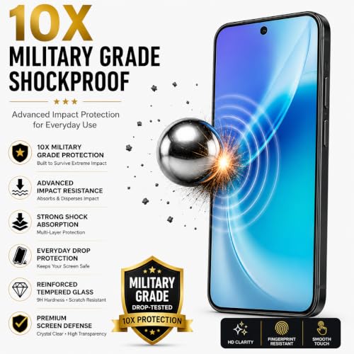 Image of ArmourPro 3D Borderless Tempered Glass for Vivo X300 FE and Vivo X300 and X200 FE, HD Clear Curved Edge to Edge Screen Protector, 9H Hardness, Oleophobic Coating, Case Friendly | Pack of 1