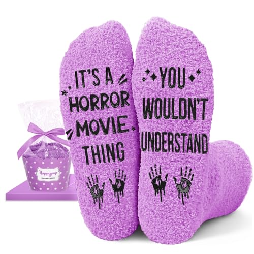 Image of HAPPYPOP Movie Lover Gifts - Horror Film & Cinema Theme Socks for Movie Night